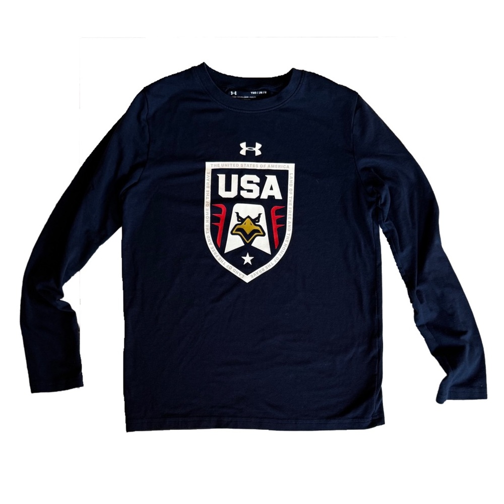 Under Armour Blue Long Sleeve USA Athletic Tee